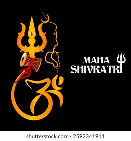 Lord Shiva the Hindu God for religious Shivratri background in vector