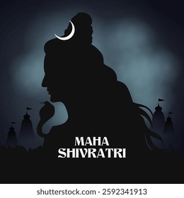 Lord Shiva the Hindu God for religious Shivratri background in vector