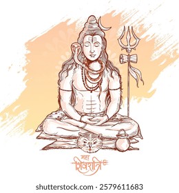 Lord shiva with indian god of hindu for maha shivratri background