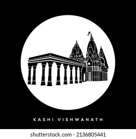 lord shiva (Kashi Vishwanath Jyotirlinga) temple vector icon. Kashi Vishwanath temple symbol.