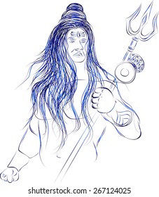 Lord Shiva line art