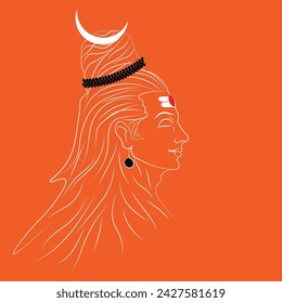 lord shiva line art vector design.