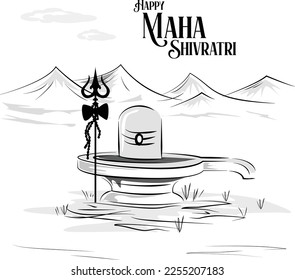 Arte de la línea vectorial Lord shiva lingam