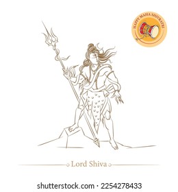 lord shiva maha shivaratri line drawing illustration