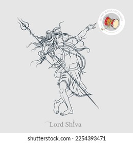 ilustración de la línea lord shiva maha shivaratri