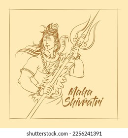 vector de dibujo de la línea lord shiva mahashivratri