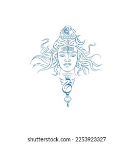 lord shiva mahashivratri vector line drawing