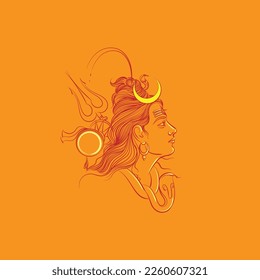 dibujo de la línea vectorial lord shiva mahashivratri