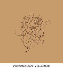 lord shiva mahashivratri vector line illustration
