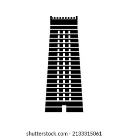 Lord Shiva (Murudeshwar) temple Vector icon. Murudeshwar temple icon in Black and white color Isolated Murudeshwara temple.