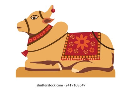 lord shiva nandi bull sitting vector