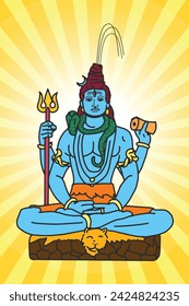 lord shiva statue illustration, Maha Shivratri Illustration Of Lord Shiva With Hindi Message Om Namah Shivaya.