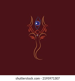 Lord Shiva Tattoo Icon And Trishul Line Drawing