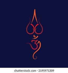 icono del tatuaje lord shiva y dibujo de líneas trishul