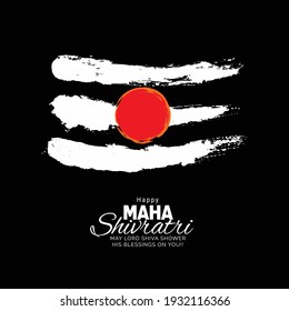 Lord Shiva Tika (Símbolo de Shiva) sobre el fondo negro para el diseño vectorial del festival Maha Shivratri.