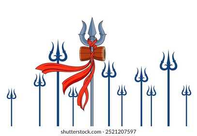 Ilustração de Lord Shiva Trishul, Lord Siva, Trishul, Damarukam, Mahashivratri, vetores