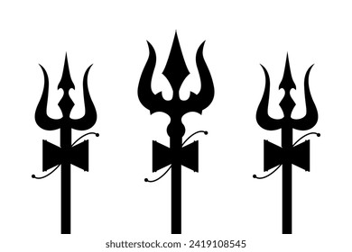 lord shiva trishul silhouette vector