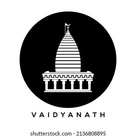 lord shiva (Vaidyanath) temple vector icon. Vaidyanath temple, Deoghar, Jharkhand icon .