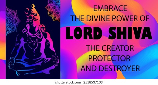 Lord Shiva - vector poster for hindu festival Maha Shivaratri