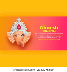Lord Shree Ganesh Chaturthi vector icon for festival decoration cards and social media template  