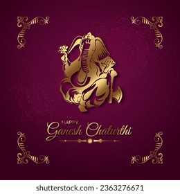 Lord Shree Ganesh Chaturthi vector icon for festival decoration cards and social media template  