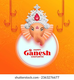 Lord Shree Ganesh Chaturthi vector icon for festival decoration cards and social media template  