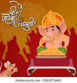 Lord Shree Ganesh Chaturthi vector icon for festival decoration cards and social media template  