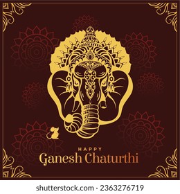 Lord Shree Ganesh Chaturthi vector icon for festival decoration cards and social media template  