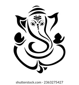 Icono vector Lord Shree Ganesh para tarjetas de decoración de festival y plantilla de medios sociales  