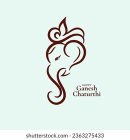 Icono vector Lord Shree Ganesh para tarjetas de decoración de festival y plantilla de medios sociales  