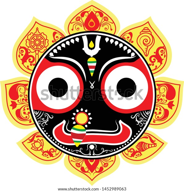 Lord Shree Jagannath Unique Pattachitra Art Stock Vector (Royalty Free