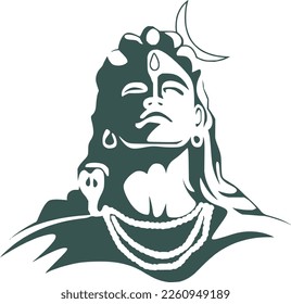 lord siva vector art flat design with single colour 