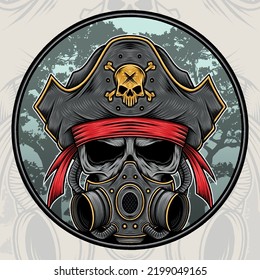 Lord Skull Pirate Vector. Premium vector