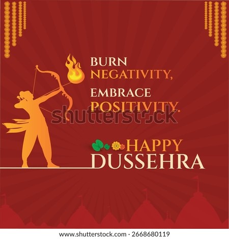Lord Sri Ram. Dusshera Typography Creative Social Media Post Vector Design