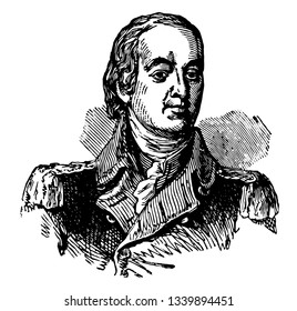 Lord Stirling he was an American major general during the American revolutionary war vintage line drawing or engraving illustration