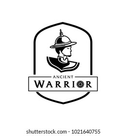 lord of Thai ancient warrior logo design with man in Thai warrior suit
