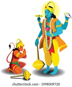 Lord Vishnu Blessing Lord Hanumana