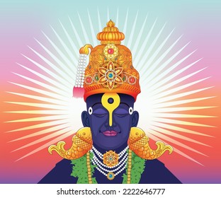 lord Vishnu god Vishnu Vector illustration it's also call as "Vitthal Mauli" in Marathi all over Maharasthra India