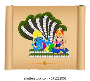 Lord Vishnu With Mata Laxmi