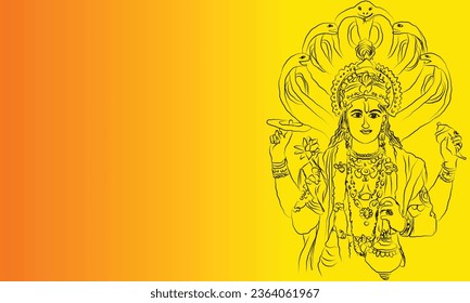 Lord Vishnu is often depicted with four arms, each holding a symbolic object. These objects can include a conch shell (shankha), a discus (chakra), a mace (gada), and a lotus flower (padma)