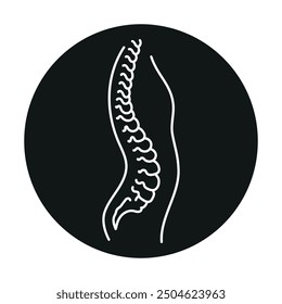 Lordosis color line icon. Diseases of the spine. Vertebrology. Vector isolated element. Editable stroke.