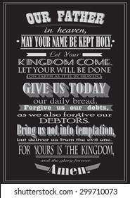 The Lord's Prayer. Literal design. vector illustration