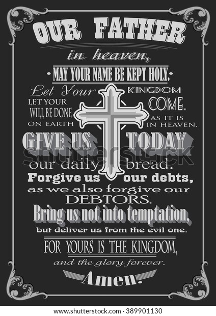 Lords Prayer Literal Design Vector Illustration Stock Vector (Royalty ...