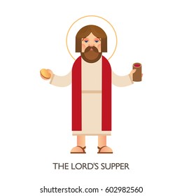 The Lord's Supper. Vector symbolic image of Jesus symmetrically modern, events from the life and ministry of Jesus icon