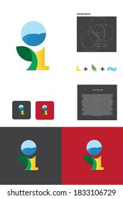 lore nature design vector graphic illustration, suitable for brand logos, beach, L logo, personal, modern. clothes, etc.