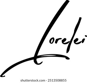 Lorelei Name Of Baby Girl Cursive Typography Hand Written Brush Text