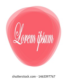Lorem Ipsum background . Pink circle on white background flat design element for web, print, for wallpaper on white background. Vector illustration