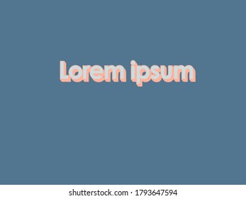 Lorem ipsum blue typography design. Blue background with retro lettering. Place for your own text. Banner, template, flyer. Design for logo. Vector illustration. 