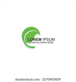 lorem ipsum logo leaf icon for herbal brand or nature with creative illustration