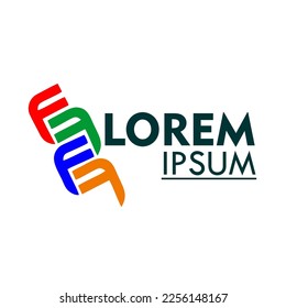 lorem ipsum logo with letter f icon arranged